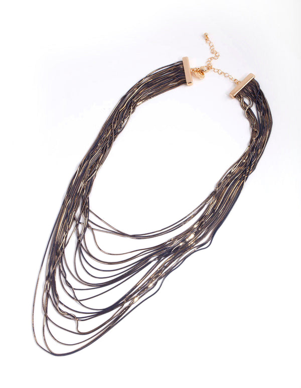 Naszyjnik warstwowy Midnight Gold Chain