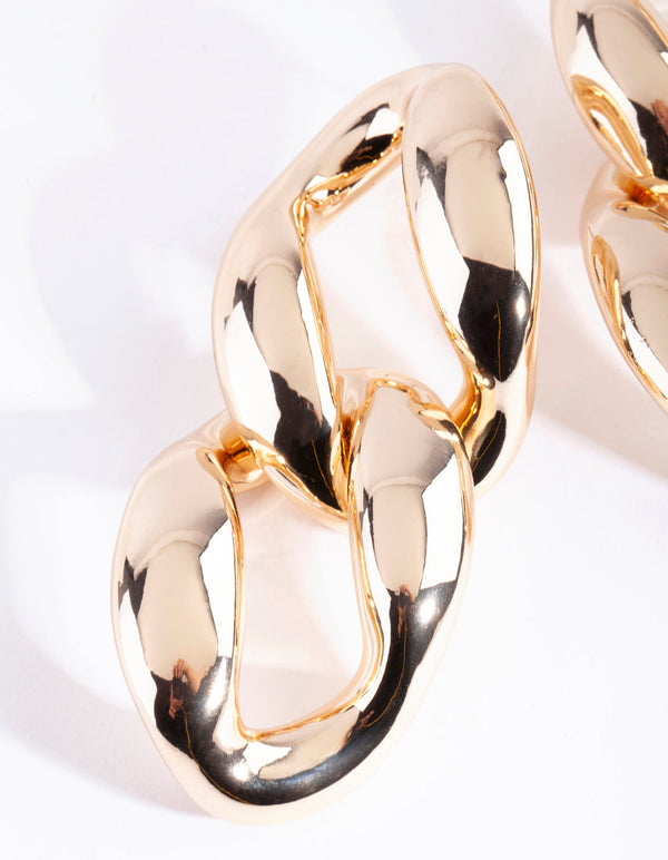 Gold Chunky Chain Link Earrings