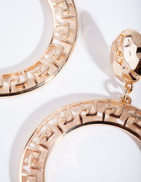 Gold Grecian Circle Drop Earrings - link has visual effect only