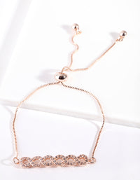 Rose Gold Cubic Zirconia Multi Inifinity Toggle Bracelet - link has visual effect only