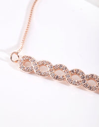 Rose Gold Cubic Zirconia Multi Inifinity Toggle Bracelet - link has visual effect only