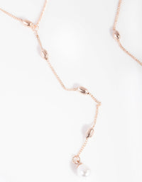 Zestaw naszyjnika typu choker z różowego złota i pereł w kształcie litery Y - link has visual effect only