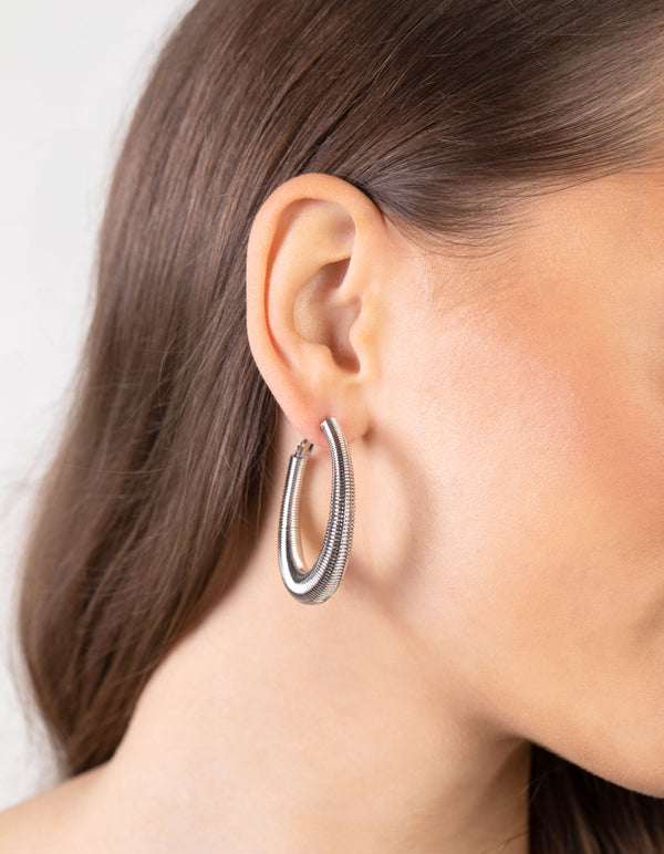 Silver Thick Hoop 3 Pack