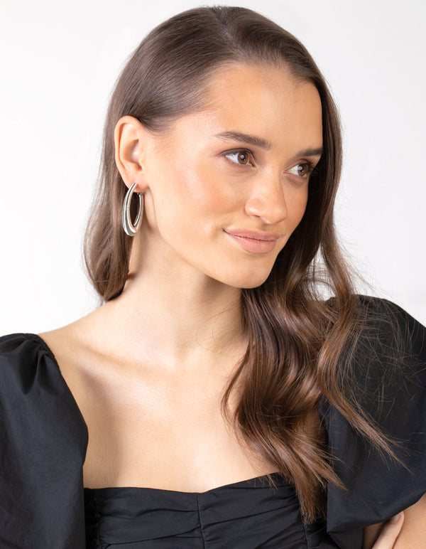 Silver Thick Hoop 3 Pack