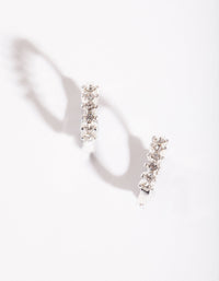 Silver Jagged Diamante Huggie - link has visual effect only
