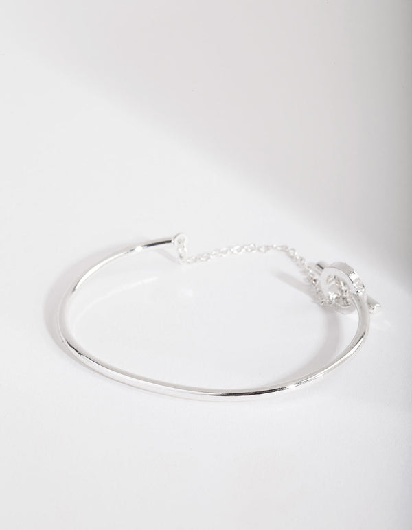 Silver Diamante Link Cuff Bracelet