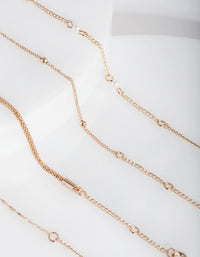 Gold Chain and Pearl Bracelet Anklet 4 Pack - link has visual effect only