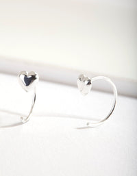 Sterling Silver Heart Pull Through Hoop Earrings - link has visual effect only