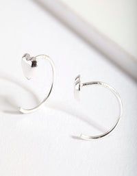 Sterling Silver Heart Pull Through Hoop Earrings - link has visual effect only