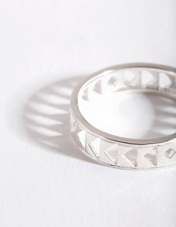 Sterling Silver Geometric Cutout Ring