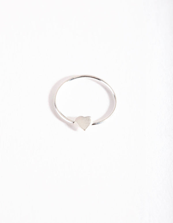 Sterling Silver Heart Nose Ring