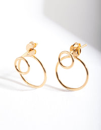 Gold Plated Sterling Silver Open Circle Jacket Earrings - link has visual effect only