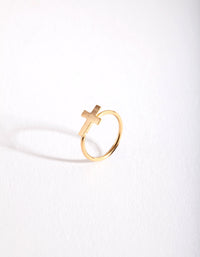 Gold Plated Large Cross Nose Ring - link has visual effect only