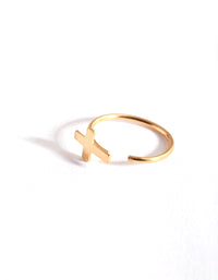 Gold Plated Large Cross Nose Ring - link has visual effect only