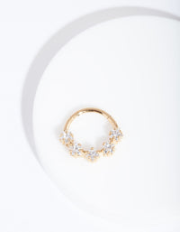 Gold Cubic Zirconia Star Clicker Earring - link has visual effect only