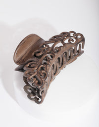 Brązowa spinka do włosów Swirl Claw - link has visual effect only