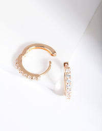 Gold Cubic Zirconia Crystal Huggie Earrings - link has visual effect only