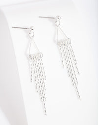 Silver Diacut Triangle Tassel Earrings - link has visual effect only