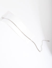 Bransoletka na kostkę z łańcuszkiem w jodełkę, 3 mm, rodowana - link has visual effect only