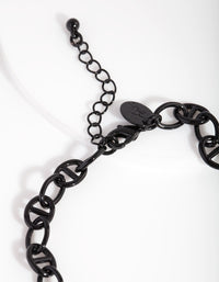 Bransoletka na kostkę z czarnego powlekanego metalu Mariner Chain - link has visual effect only