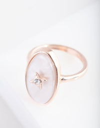 Rose Gold Pearl Oval Ring - link has visual effect only