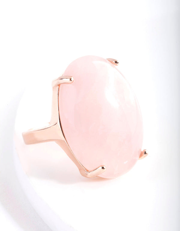 Rose Gold Semi Precious Oval Ring
