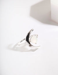 Silver Synthetic Opal Moon Ring - link has visual effect only