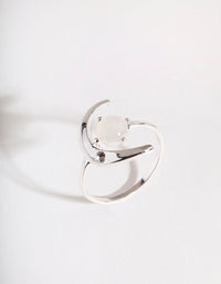 Silver Synthetic Opal Moon Ring - link has visual effect only