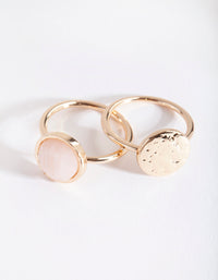 Gold Disc & Stone Ring 2 Pack - link has visual effect only