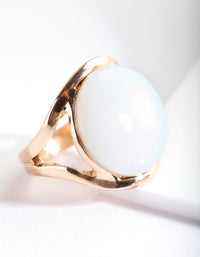 Gold Large Round Cateye Ring - link has visual effect only