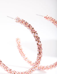 Roze diamanten hoepeloorbellen - link has visual effect only