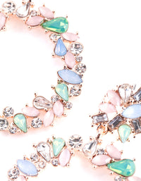Rose Gold Pastel Stone Circle Drop Earrings - link has visual effect only