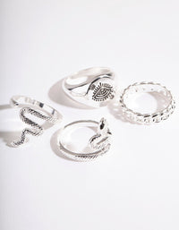 Silver Halved Snake Ring 4 Pack - link has visual effect only