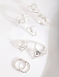 Srebrny pierścień Bohemian Moon Ring (8 sztuk) - link has visual effect only