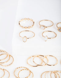 Gouden getextureerde synthetische opaalring, verpakking van 24 - link has visual effect only