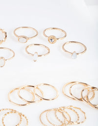 Gouden getextureerde synthetische opaalring, verpakking van 24 - link has visual effect only