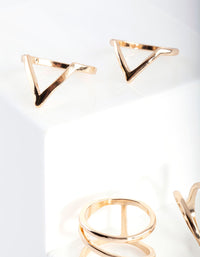Gold Smooth Band Ring 5 Pack - link has visual effect only