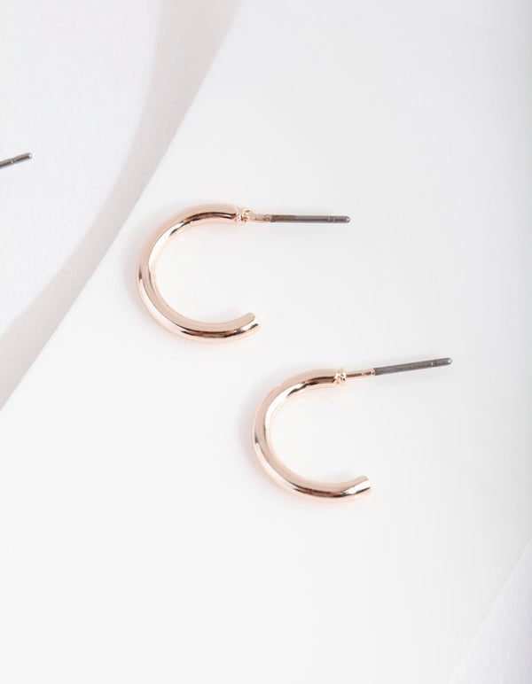 Zestaw 2 kolczyków-kółek z mieszanego metalu o średnicy 10 mm