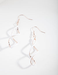 Rose Gold White Spiral Earrings - link has visual effect only