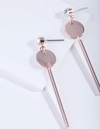Rose Gold Diamante Disc Stick Earrings - link has visual effect only