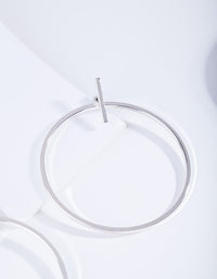 Silver Small Bar and Hoop Earrings - link has visual effect only