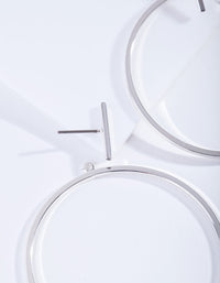 Silver Small Bar and Hoop Earrings - link has visual effect only