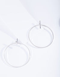 Silver Small Bar and Hoop Earrings - link has visual effect only