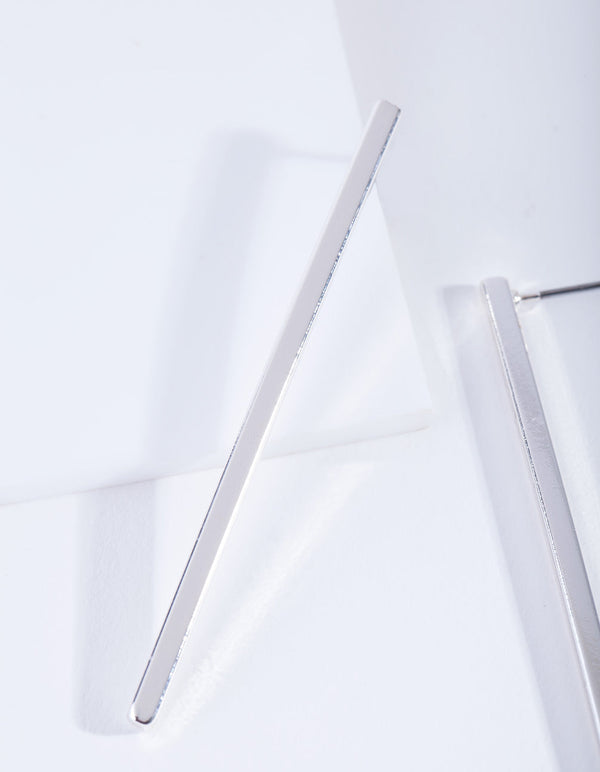 Silver Stick Drop Earrings