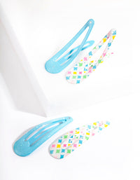Mix Print Snap Hair Clip 4-Pack - link has visual effect only