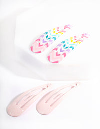 Mix Print Snap Hair Clips 4-Pack - link has visual effect only