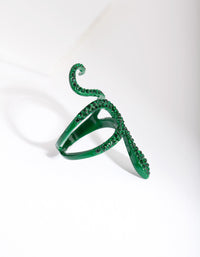 Green Diamante Swirl Snake Ring - link has visual effect only