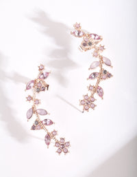 Rose Gold Floral Cuff Earrings - link has visual effect only