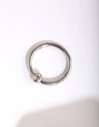 Rhodium Diamante Belly Clicker Ring - link has visual effect only