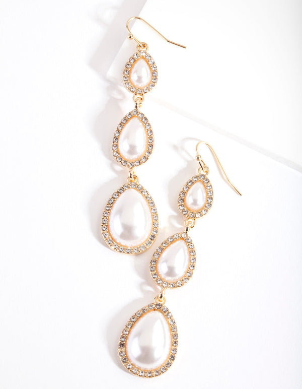 Gouden oorbellen met parels